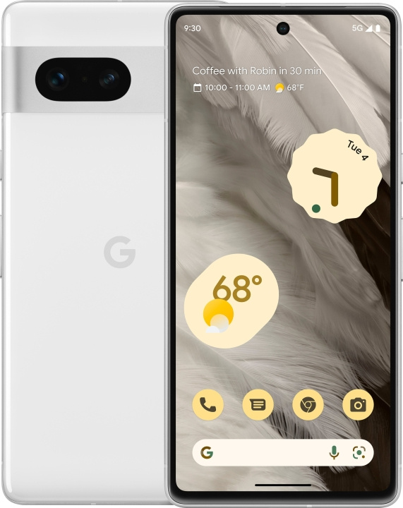 Google Pixel 7 5G -puhelin, 128/8 Gt, Snow i gruppen SMARTPHONES & TABLETS / Mobiltelefoner & smartphones hos TP E-commerce Nordic AB (C46956)