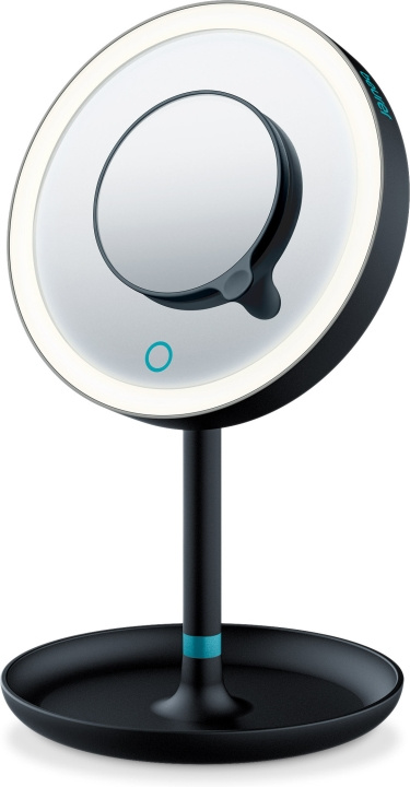 Beurer BS 45 sminkspegel, svart 17,5 cm, med LED-ljus och förstoringsspegel, batteridriven i gruppen SKØNHED & HELSE / Makeup / Sminkespejl hos TP E-commerce Nordic AB (C46988)