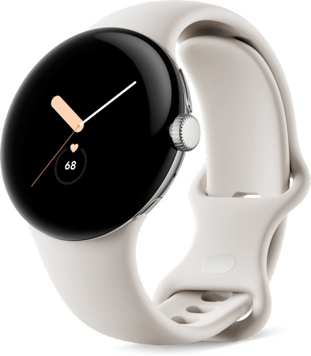 Google Pixel Watch WiFi -älykello, Polished Silver / Chalk i gruppen SPORT, FRITID & HOBBY / Smartwatch & Aktivitetsmåler / Smartwatches hos TP E-commerce Nordic AB (C46996)