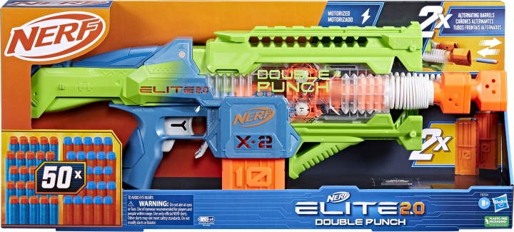 NERF Elite 2.0 Blaster Double Punch - skumprojektilpistol i gruppen LEGETØJ, BØRN & BABY / Udeleg & Sport / Action spil hos TP E-commerce Nordic AB (C47024)