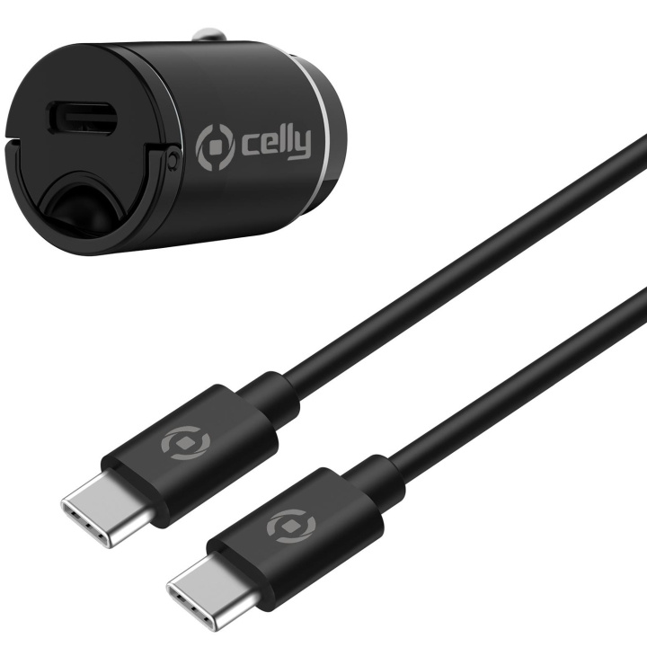 Celly Billaddare Mini USB-C PD 20W + USB-C till USB-C-kabel i gruppen SMARTPHONES & TABLETS / Opladere og kabler / Bilopladere / Bilopladere Type C hos TP E-commerce Nordic AB (C47164)