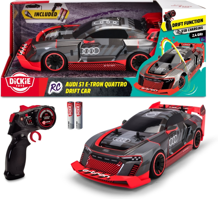 Dickie Toys Audi S1 ​​E-Tron Quattro Drifting - fjärrstyrd bil, RTR i gruppen LEGETØJ, BØRN & BABY / Legetøj / Legetøjsbiler hos TP E-commerce Nordic AB (C47290)