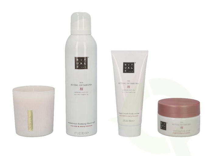 Rituals Sakura Set 565 ml Body Cream 100ml/Scented Candle 140g/Body Scrub 125g/Foaming showergel 200ml i gruppen SKØNHED & HELSE / Gaveæske / Gaveæske til hende hos TP E-commerce Nordic AB (C47443)