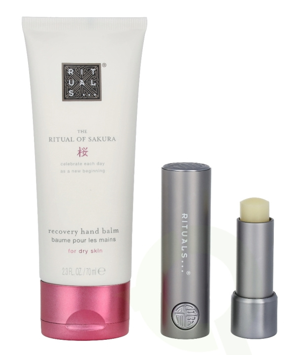 Rituals Sakura Set 74.8 ml Fortune Balms Repair 4,8gr/Sakura Recovery Hand Balm 70ml i gruppen SKØNHED & HELSE / Gaveæske / Gaveæske til hende hos TP E-commerce Nordic AB (C47616)