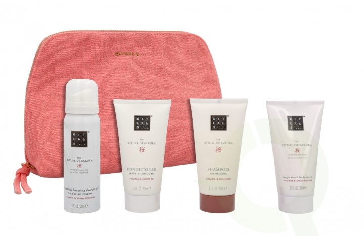 Rituals Sakura Set 260 ml Body Cream 70ml/Conditioner 70ml/Shampoo 70ml/Foaming Shower Gel 50ml/Pouch i gruppen SKØNHED & HELSE / Gaveæske / Gaveæske til hende hos TP E-commerce Nordic AB (C47617)