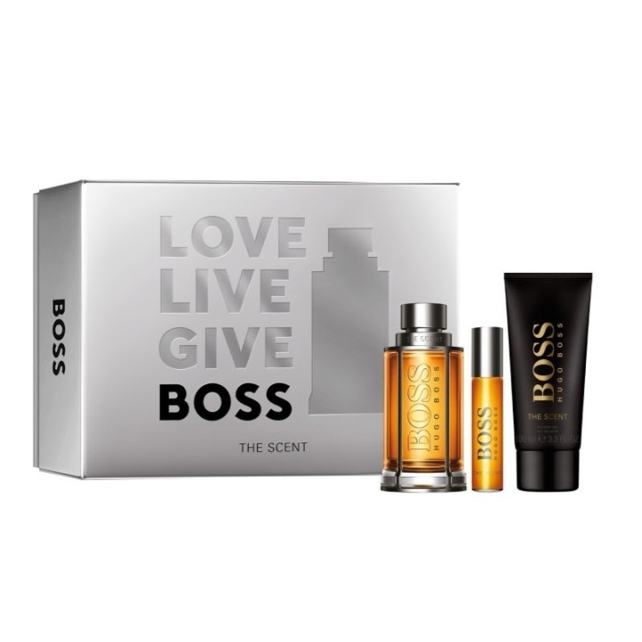 Hugo Boss Giftset The Scent Edt 100ml + Shower Gel 100ml + Edt 10ml i gruppen SKØNHED & HELSE / Gaveæske / Gaveæske til ham hos TP E-commerce Nordic AB (C47644)