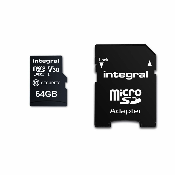 Integral 64 GB sikkerhedskamera microSD-kort til Dash Cams, Home Cams, CCTV, Body Cams & Drones i gruppen HJEMMEELEKTRONIK / Lagringsmedier / Hukommelseskort / MicroSD/HC/XC hos TP E-commerce Nordic AB (C47736)