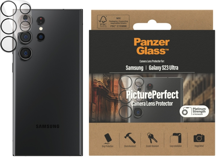 PanzerGlass PicturePerfect kameralinsskydd, Samsung Galaxy S23 Ultra i gruppen SMARTPHONES & TABLETS / Mobil Beskyttelse / Samsung hos TP E-commerce Nordic AB (C47917)