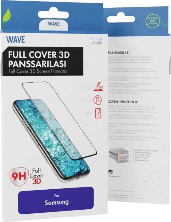 Wave Full Cover 3D härdat glas, Samsung Galaxy S23 Ultra, Svart i gruppen SMARTPHONES & TABLETS / Mobil Beskyttelse / Samsung hos TP E-commerce Nordic AB (C47924)