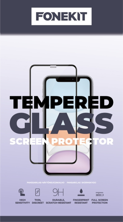 FoneKit heltäckande härdat glas, iPhone 15 i gruppen SMARTPHONES & TABLETS / Mobil Beskyttelse / Apple / iPhone 15 hos TP E-commerce Nordic AB (C47944)