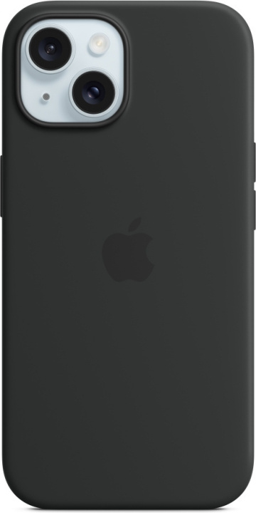 Apple iPhone 15 silikonfodral med MagSafe, svart i gruppen SMARTPHONES & TABLETS / Mobil Beskyttelse / Apple / iPhone 15 hos TP E-commerce Nordic AB (C48009)