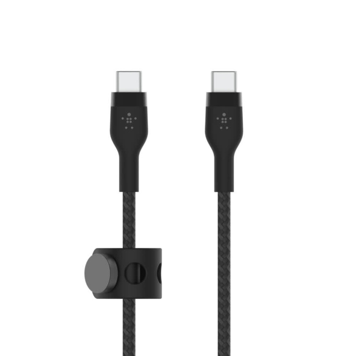 Belkin BOOST CHARGE USB-C to USB-C 2.0 Braided Silicon, 1m, Black i gruppen COMPUTERTILBEHØR / Kabler og adaptere / USB / USB-C hos TP E-commerce Nordic AB (C48193)