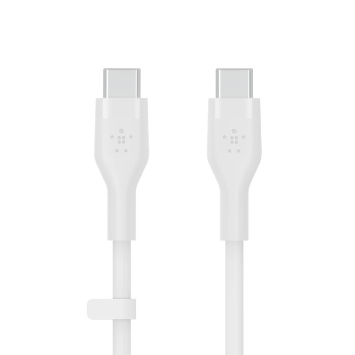 Belkin BOOST CHARGE USB-C to USB-C 2.0 Silicon, 2M, White i gruppen COMPUTERTILBEHØR / Kabler og adaptere / USB / USB-C hos TP E-commerce Nordic AB (C48204)