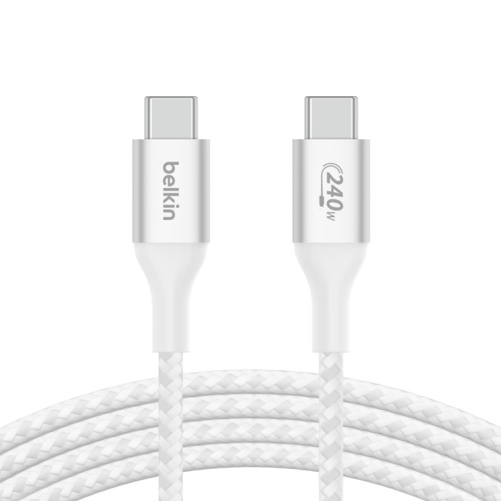 Belkin BOOST CHARGE 240W USB-C to USB-C Cable, 1m, White i gruppen COMPUTERTILBEHØR / Kabler og adaptere / USB / USB-C hos TP E-commerce Nordic AB (C48207)