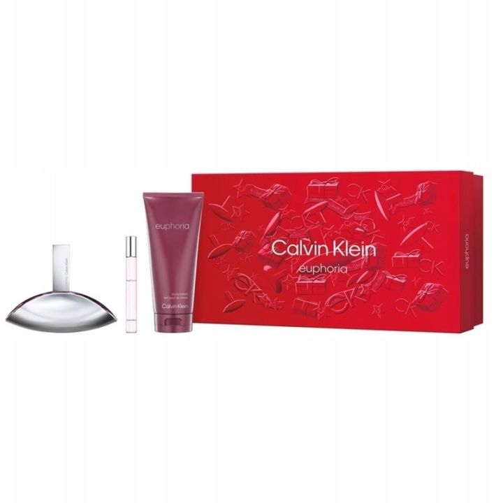 Calvin Klein Giftset Calvin Klein Euphoria Edp 100ml + Edp 10ml + Body lotion 200ml i gruppen SKØNHED & HELSE / Gaveæske / Gaveæske til hende hos TP E-commerce Nordic AB (C48244)