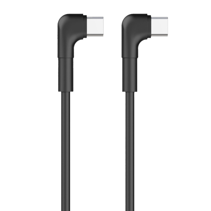 Maxlife MXUC-09 Vinklet kabel USB-C - USB-C, 1m, 60W, Sort i gruppen SMARTPHONES & TABLETS / Opladere og kabler / Kabler / Kabler Type C hos TP E-commerce Nordic AB (C48665)