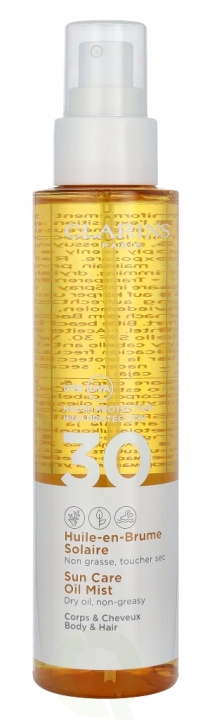 Clarins Sun Care Oil Mist Body & Hair SPF30 150 ml Dry Oil, Non-Greasy i gruppen SKØNHED & HELSE / Hudpleje / Tanning / Solbeskyttelse hos TP E-commerce Nordic AB (C48892)