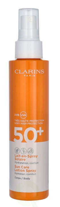 Clarins Sun Care Lotion Spray Body SPF50+ 150 ml Hydration Comfort - For All Skin Types i gruppen SKØNHED & HELSE / Hudpleje / Tanning / Solbeskyttelse hos TP E-commerce Nordic AB (C48894)