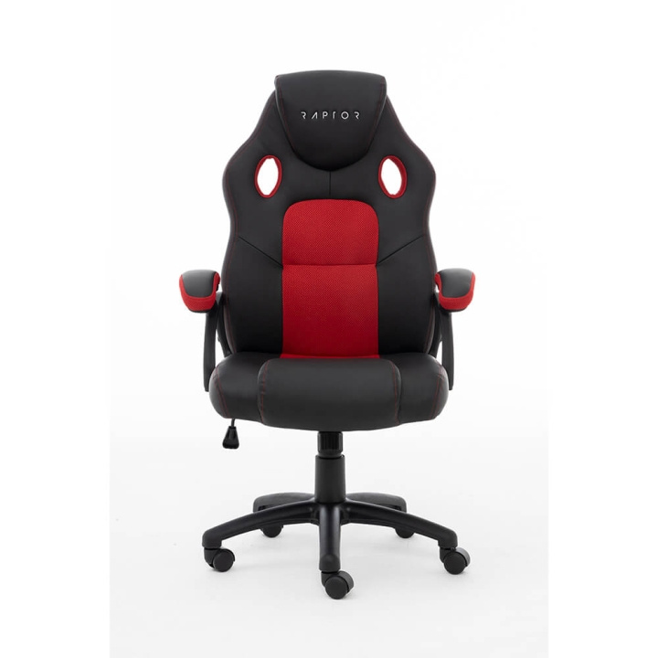 RAPTOR Gaming Chair GS-40 Compact, PU+Fabric, Black/Red i gruppen COMPUTERTILBEHØR / GAMING / Gaming Stole hos TP E-commerce Nordic AB (C49433)