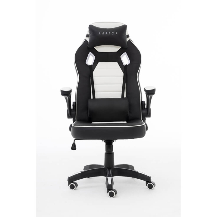 RAPTOR Gaming Chair GS-50 Full Size, PU+Foam, Black/White i gruppen COMPUTERTILBEHØR / GAMING / Gaming Stole hos TP E-commerce Nordic AB (C49435)