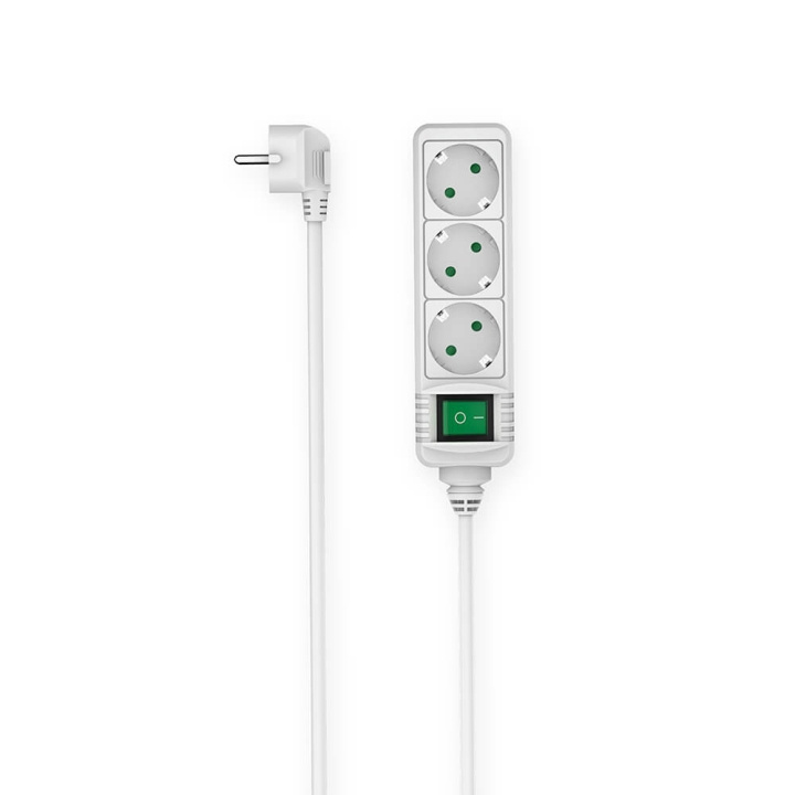 Hama Stikdåse 3 Udtag med Afbryder Hvid 3 m i gruppen HJEM, HUS & HAVE / Elektricitet & Belysning / Stikdåse hos TP E-commerce Nordic AB (C49450)