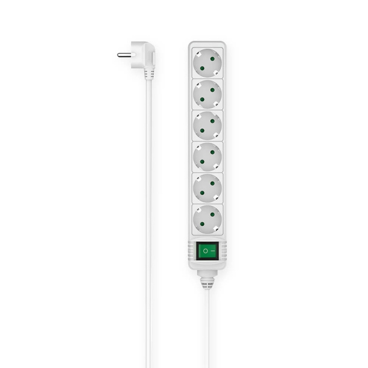 Hama Power Strip 6-way Switch White 3.0m i gruppen HJEM, HUS & HAVE / Elektricitet & Belysning / Stikdåse hos TP E-commerce Nordic AB (C49452)