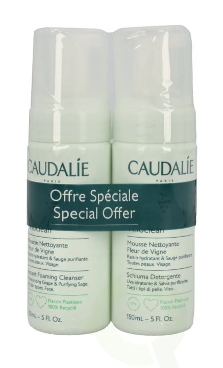 Caudalie Vinoclean Instant Foaming Cleanser Duo 300 ml 2x150ml i gruppen SKØNHED & HELSE / Hudpleje / Ansigt / Rengøring hos TP E-commerce Nordic AB (C49596)