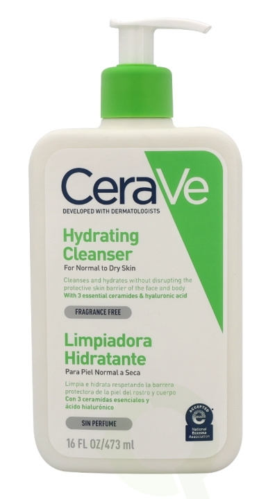 Cerave Hydrating Cleanser w/Pump 473 ml For Normal To Dry Skin i gruppen SKØNHED & HELSE / Hudpleje / Ansigt / Rengøring hos TP E-commerce Nordic AB (C49604)