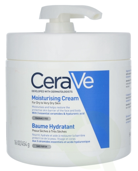 Cerave Moisturising Cream w/Pump 454 gr For Dry To Very Dry Skin i gruppen SKØNHED & HELSE / Hudpleje / Kropspleje / Body lotion hos TP E-commerce Nordic AB (C49616)