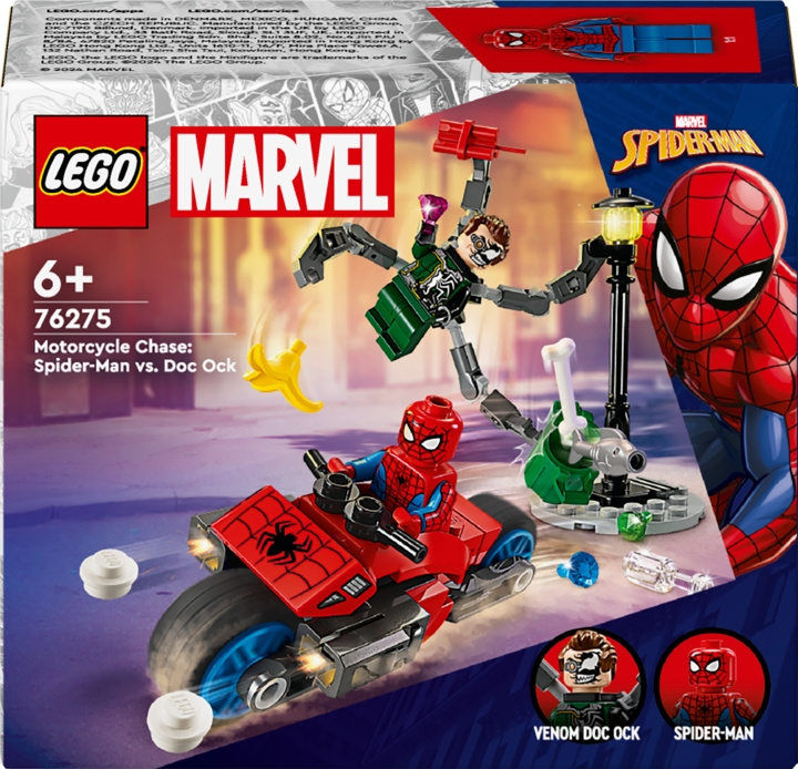 LEGO Super Heroes Marvel 76275 - Motorcycle Chase: Spider-Man vs. Doc Ock i gruppen LEGETØJ, BØRN & BABY / Legetøj / Bygge legesager / Lego hos TP E-commerce Nordic AB (C52212)