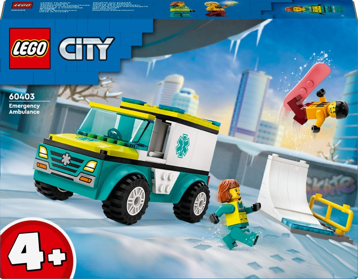 LEGO City Great Vehicles 60403 - Emergency Ambulance and Snowboarder i gruppen LEGETØJ, BØRN & BABY / Legetøj / Bygge legesager / Lego hos TP E-commerce Nordic AB (C52224)