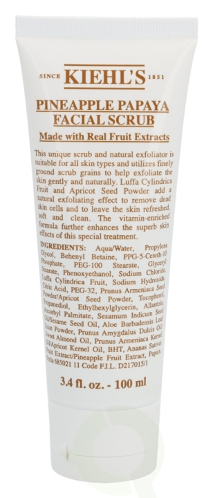 Kiehls Kiehl\'s Pineapple Papaya Facial Scrub 100 ml All Skin Types i gruppen SKØNHED & HELSE / Hudpleje / Ansigt / Scrub / Peeling hos TP E-commerce Nordic AB (C52495)