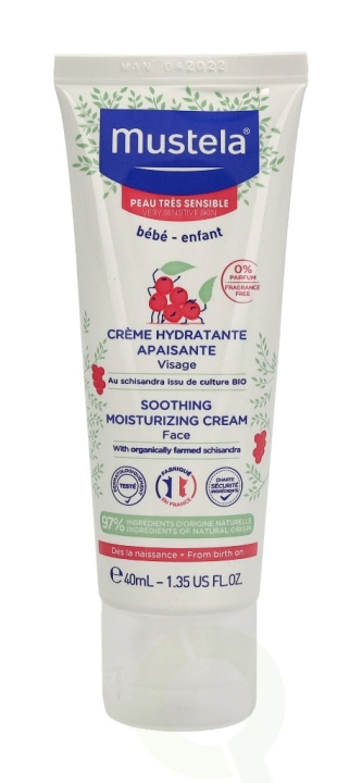 Mustela Bebe Soothing Moisturizing Face Cream 40 ml For Very Sensitive Skin i gruppen SKØNHED & HELSE / Hudpleje / Ansigt / Ansigtscreme hos TP E-commerce Nordic AB (C53854)