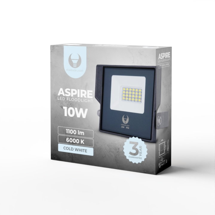 Forever Light ASPIRE - LED-projektør, 10W 6000K 1100lm 230V Forever Light i gruppen HJEM, HUS & HAVE / Elektricitet & Belysning / Udendørs belysning / LED forlygte hos TP E-commerce Nordic AB (C53928)