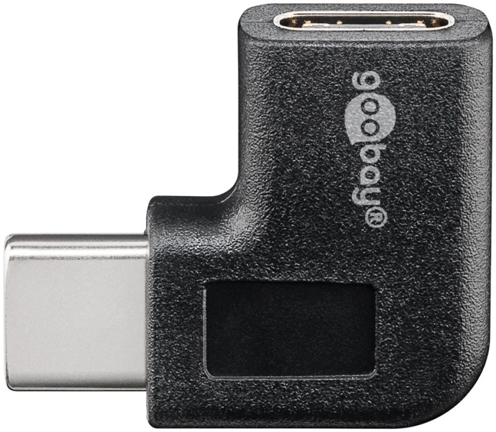 Goobay Adapter USB-C™ till USB-C™ 90°, svart USB-C™ uttag > USB-C™ plugg i gruppen COMPUTERTILBEHØR / Kabler og adaptere / USB / USB-C hos TP E-commerce Nordic AB (C54121)