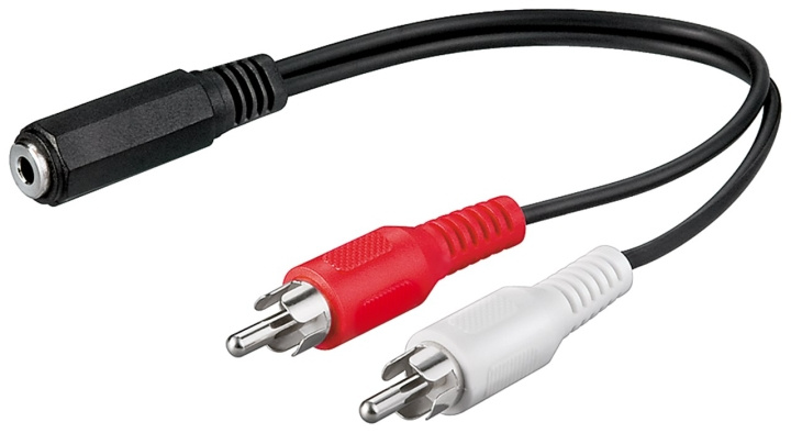 Goobay Adapter för ljudkabel 3,5 mm uttag till RCA-plugg Pawl 3,5 mm-uttag (3-pin, Stereo) > 2x RCA-kontakt (ljud vänster / höger) i gruppen HJEMMEELEKTRONIK / Kabler og adaptere / Audio Analog / Adaptere hos TP E-commerce Nordic AB (C54125)