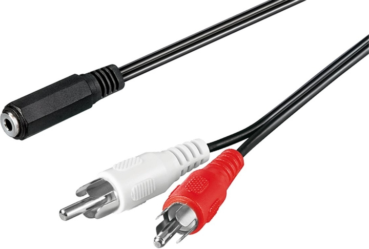 Goobay Adapter för ljudkabel 3,5 mm jack till RCA-kontakt Pawl 3,5 mm-uttag (3-pin, Stereo) > 2x RCA-kontakt (ljud vänster / höger) i gruppen HJEMMEELEKTRONIK / Kabler og adaptere / Audio Analog / Adaptere hos TP E-commerce Nordic AB (C54127)