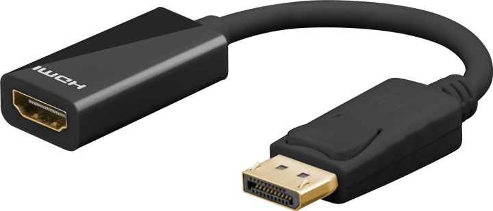 Goobay DisplayPort™/HDMI™-adapterkabel 1.2, Guldpläterad Displayport™ plugg > HDMI™-uttag (typ A) billede
