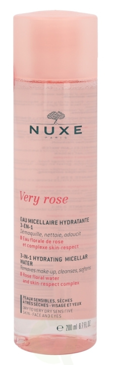 Nuxe Very Rose 3-In-1 Hydrating Micellar Water 200 ml Dry To Very Dry Sensitive Skin - Face And Eyes i gruppen SKØNHED & HELSE / Hudpleje / Ansigt / Ansigtsvand & Facemist hos TP E-commerce Nordic AB (C54299)