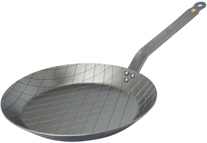 De Buyer Mineral B Element-stekpanna med räfflat mönster, tillverkad av kolstål, 28 cm i gruppen HJEM, HUS & HAVE / Køkkenredskaber / Stegepander hos TP E-commerce Nordic AB (C54520)