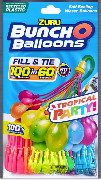 Bunch O \'Balloons Tropical Party -vattenballonger, 3 buntar i gruppen LEGETØJ, BØRN & BABY / Udeleg & Sport / Have legetøj hos TP E-commerce Nordic AB (C55362)