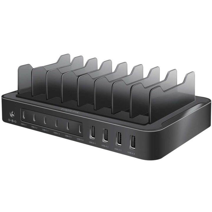 LogiLink Laddstation 10 portar 6st USB-C + 4st USB-A PD/QC3.0 120W i gruppen COMPUTERTILBEHØR / Computer Tilbehør / USB-hubs hos TP E-commerce Nordic AB (C55431)