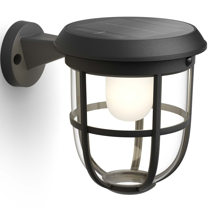 Philips Radii Vägglampa Solcell Ultra Efficient LED 250lm Svart i gruppen HJEM, HUS & HAVE / Elektricitet & Belysning / Udendørs belysning / Solcellelys hos TP E-commerce Nordic AB (C55449)