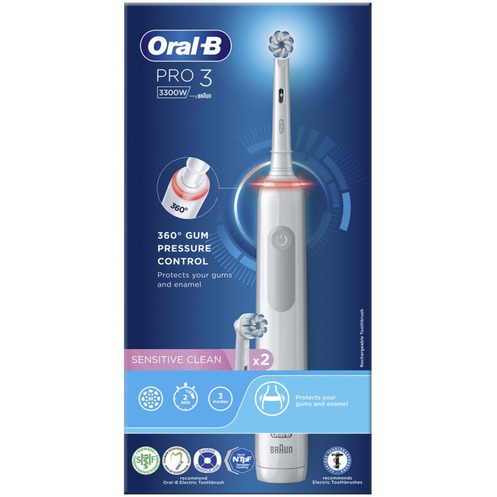 Oral B Eltandborste Pro 3 3300W i gruppen SKØNHED & HELSE / Oral pleje / Elektriske tandbørster hos TP E-commerce Nordic AB (C55498)