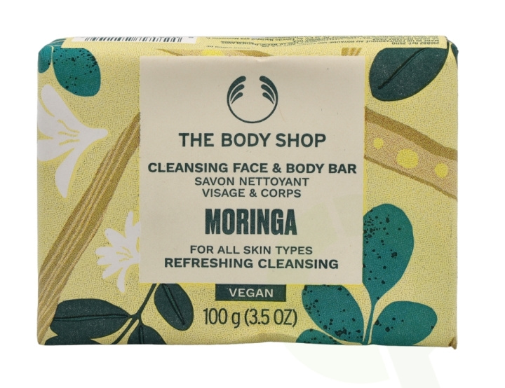 The Body Shop Cleansing Face & Body Bar 100 g Moringa i gruppen SKØNHED & HELSE / Hudpleje / Kropspleje / Duft sæbe hos TP E-commerce Nordic AB (C56342)