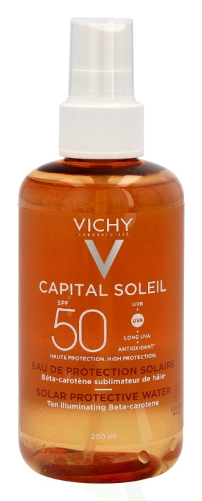 Vichy Capital Soleil Solar Prot. Water SPF50 - Enhanced Tan 200 ml i gruppen SKØNHED & HELSE / Hudpleje / Tanning / Solbeskyttelse hos TP E-commerce Nordic AB (C56660)