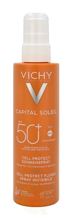 Vichy Capital Soleil Cell Protect Water Fluid Spray SPF50+ 200 ml i gruppen SKØNHED & HELSE / Hudpleje / Ansigt / Dagcreme hos TP E-commerce Nordic AB (C56673)