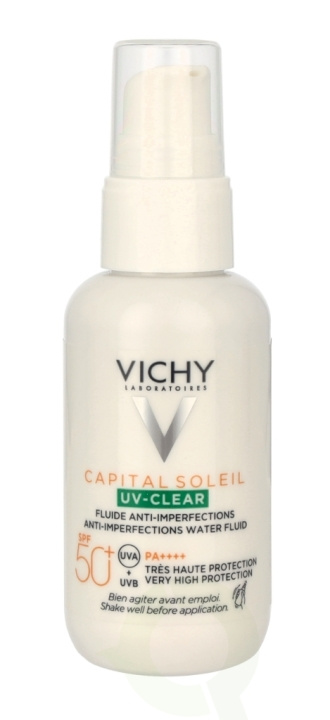 Vichy Capital Soleil UV Clear Anti-Imperfections Water SPF50 40 ml i gruppen SKØNHED & HELSE / Hudpleje / Tanning / Solbeskyttelse hos TP E-commerce Nordic AB (C56680)