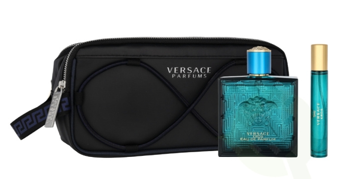 Versace Eros Pour Homme Giftset 110 ml Edp Spray 100ml/Edp Spray 10ml/Toiletbag i gruppen SKØNHED & HELSE / Gaveæske / Gaveæske til ham hos TP E-commerce Nordic AB (C56893)