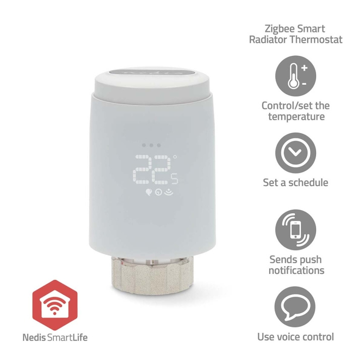 Nedis SmartLife Radiatorstyring | Zigbee 3.0 | Batteri | LED | Android™ / IOS i gruppen HJEM, HUS & HAVE / Smart hjem / Smarte sensorer hos TP E-commerce Nordic AB (C57005)